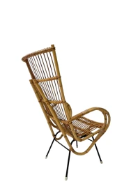 Mid-Century Modern Italian High Back Armchair, 1960s